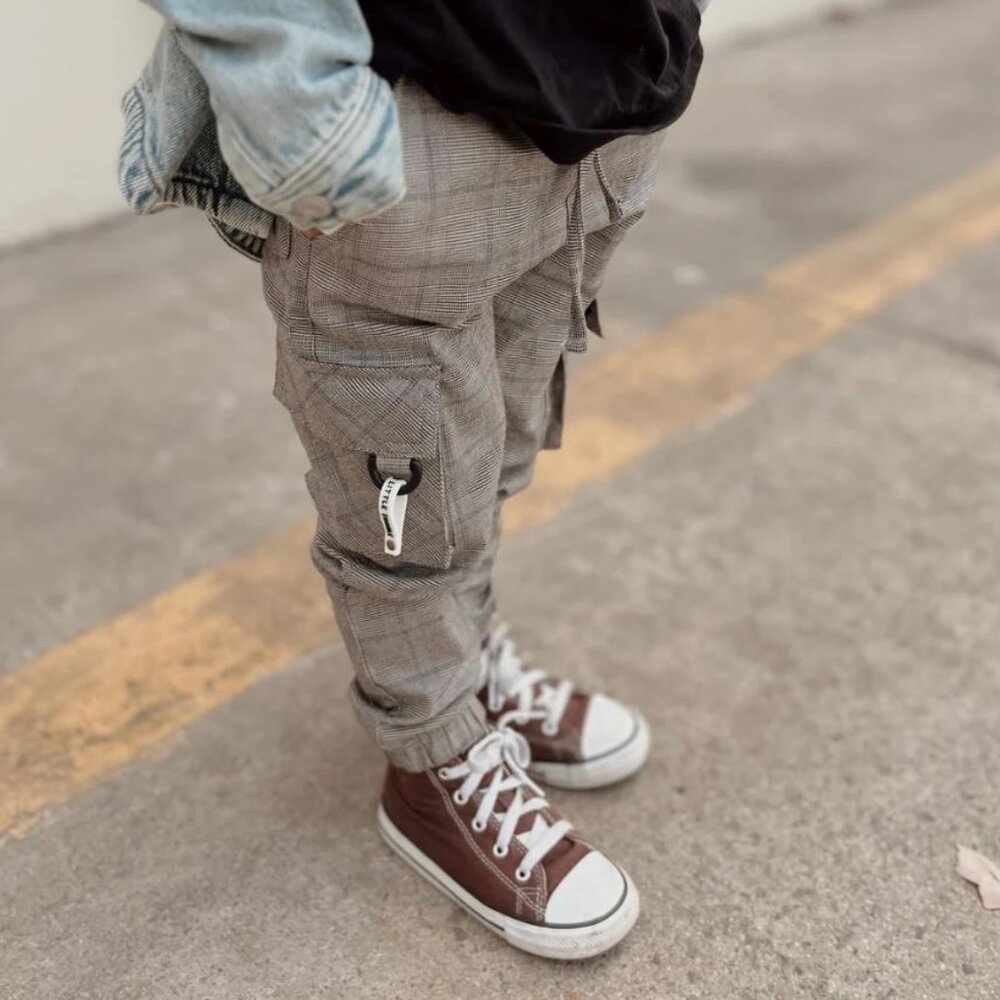 Little Trouble Plaid Cargo Pants 2T